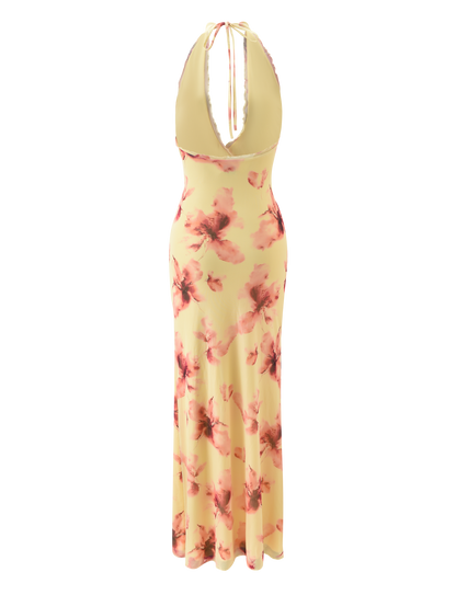 ALLEGRA MAXI DRESS - YELLOW WATERCOLOUR FLORAL